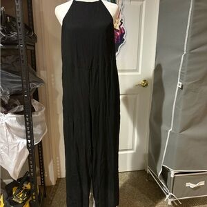 DON’T ASK WHY NWT Rayon Sz OS Black Open Back Jumpsuit
